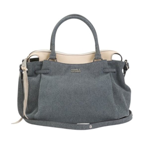 AIMEE KESTENBERG Denim Leather Sandy Large Satchel  NWT - Picture 1 of 4